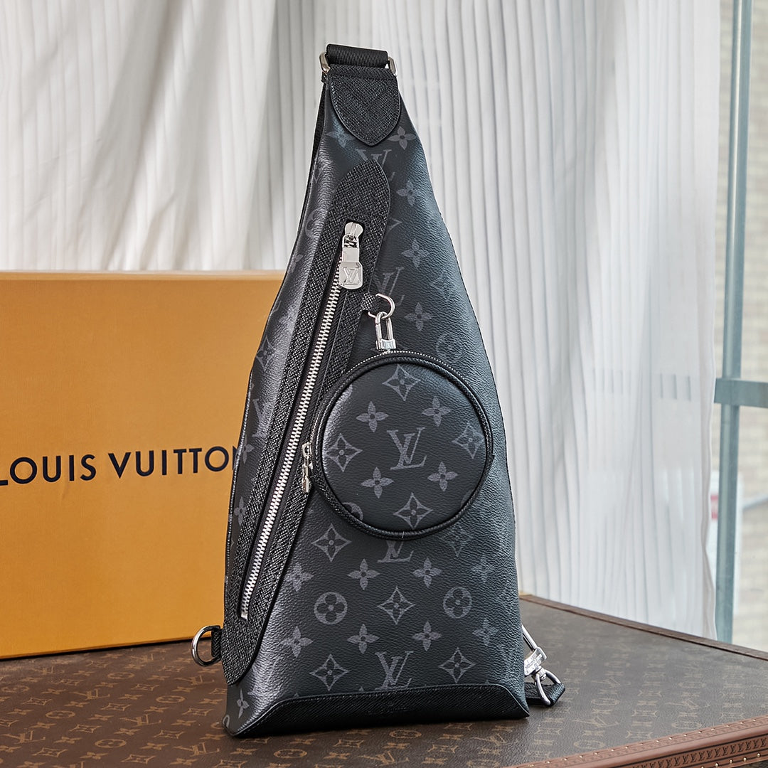 LOUIS VUITTON DUO CROSSBAG 42 IN BLACK MONOGRAM ECLIPSE CANVAS