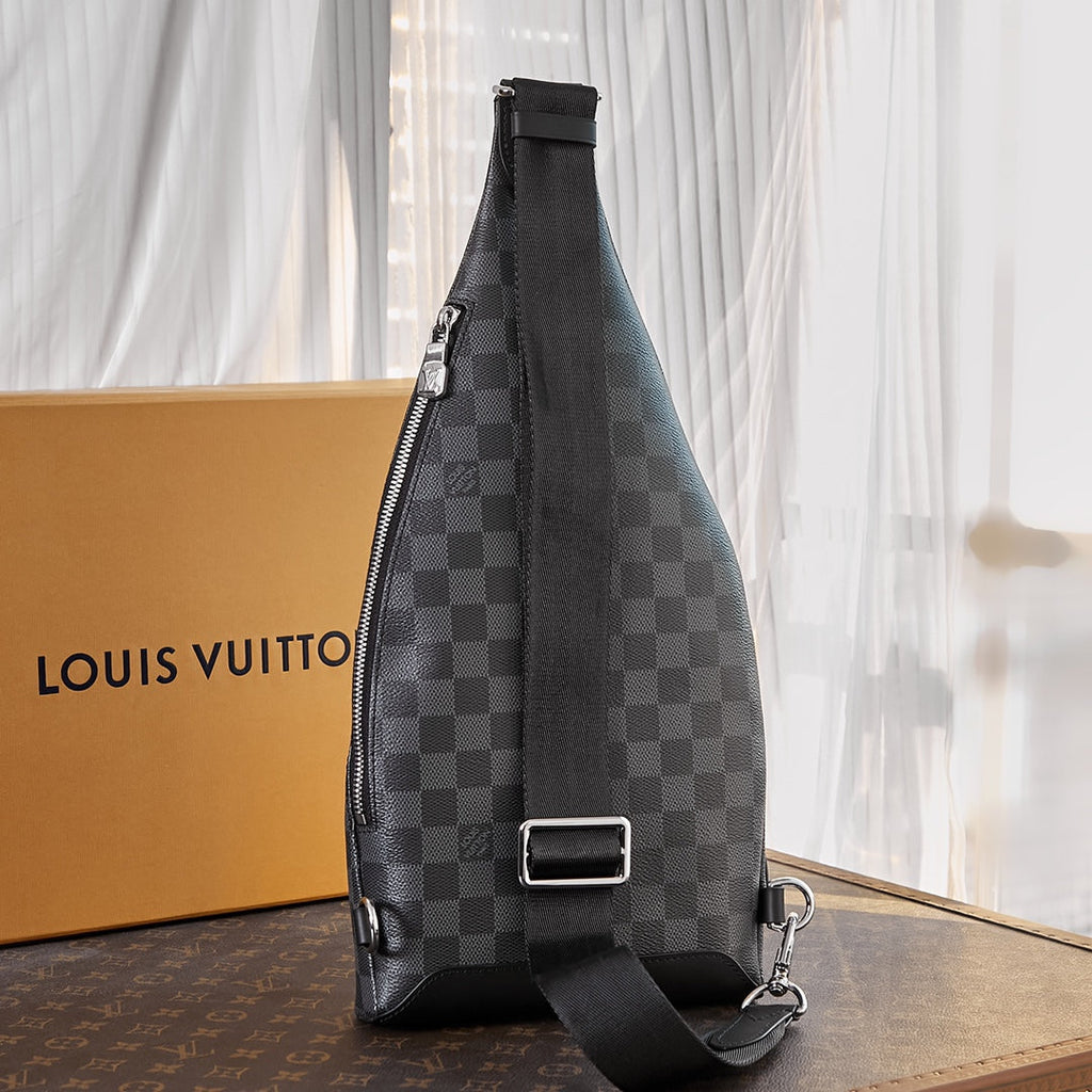 LOUIS VUITTON DUO CROSSBAG 42 IN GREY BLACK DAMIER GRAPHITE CANVAS