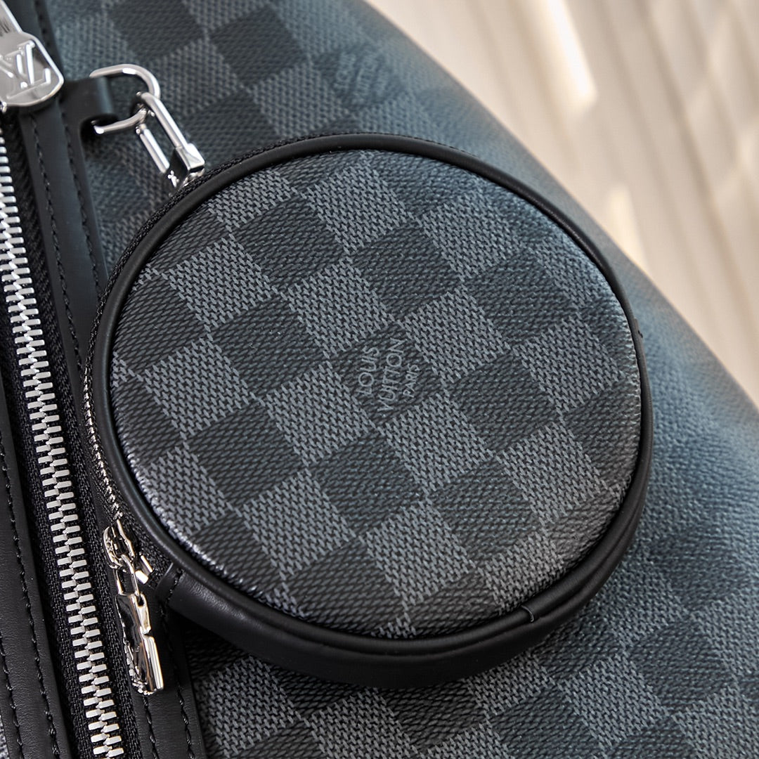 LOUIS VUITTON DUO CROSSBAG 42 IN GREY BLACK DAMIER GRAPHITE CANVAS