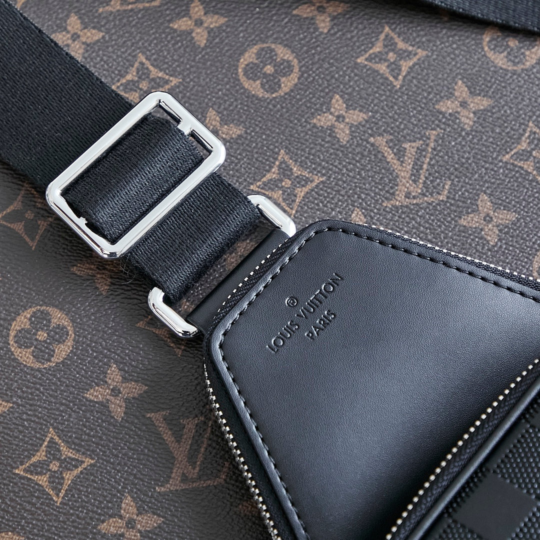 LOUIS VUITTON AVENUE SLINGBAG 31 IN BLACK DAMIER INFINI CALFSKIN