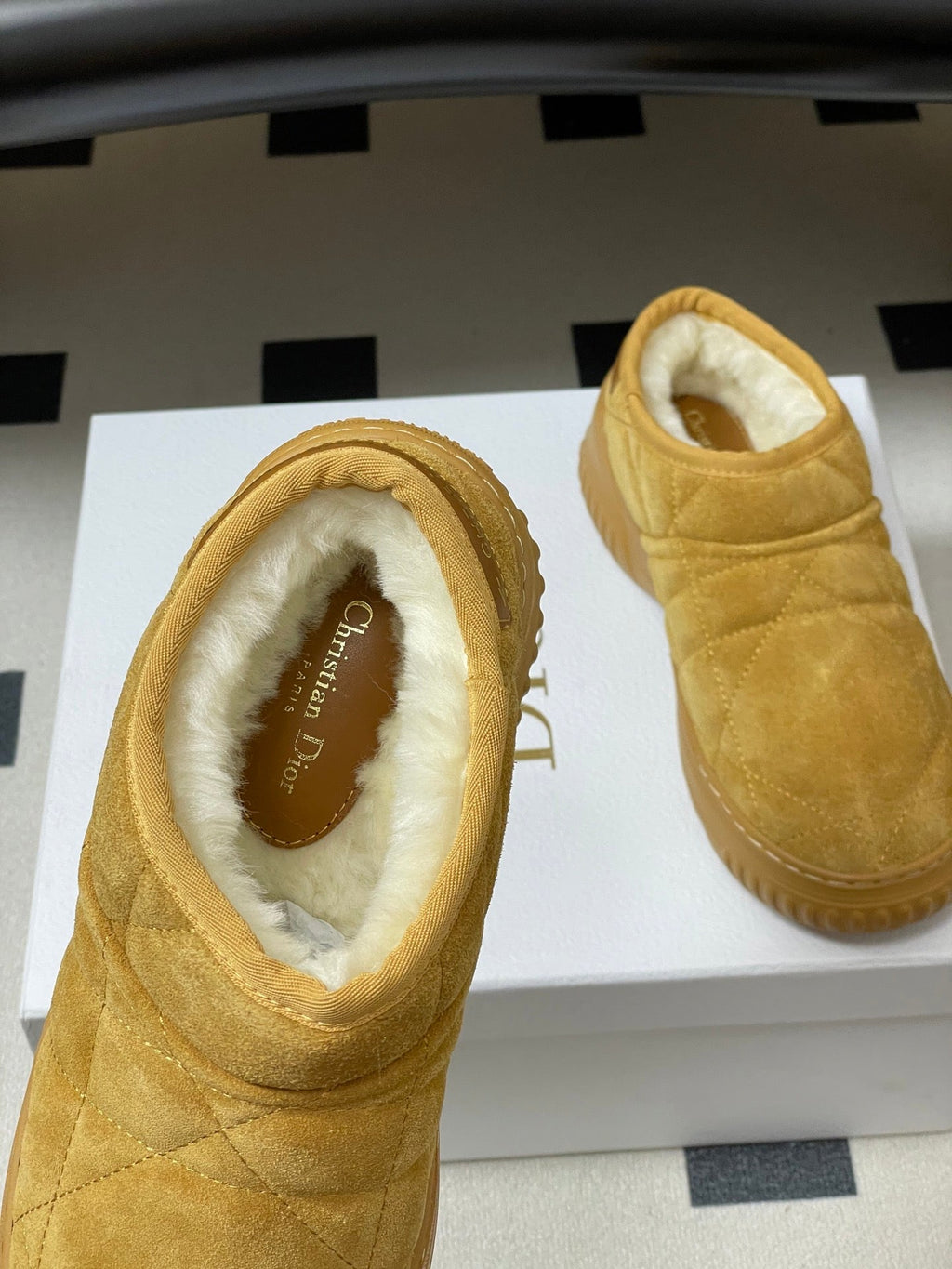 DIOR 25S FROST ANKLE BOOTS IN GOLDEN BROWN SUEDE