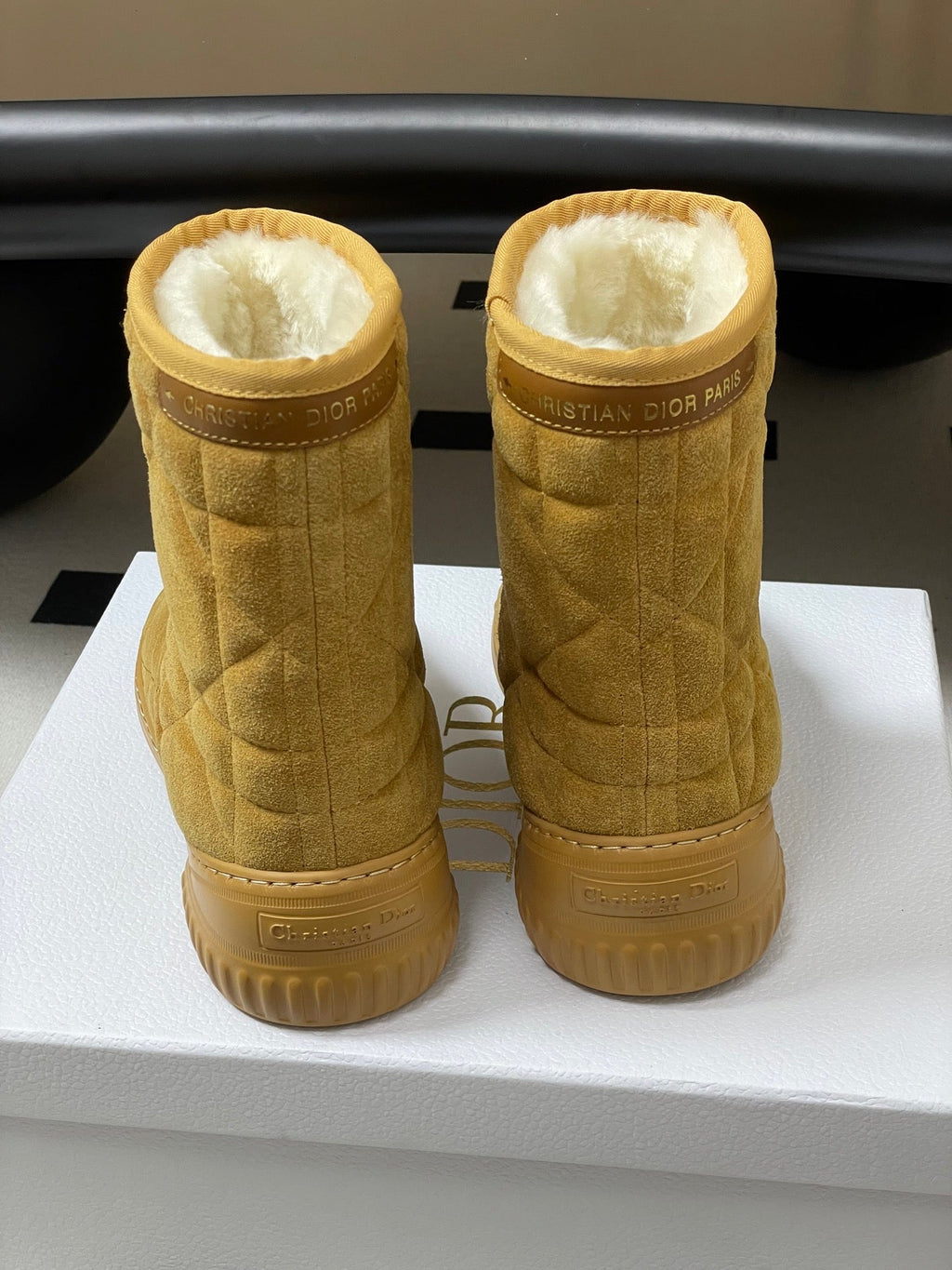 DIOR 25S FROST LOW ANKLE BOOTS IN GOLDEN BROWN SUEDE