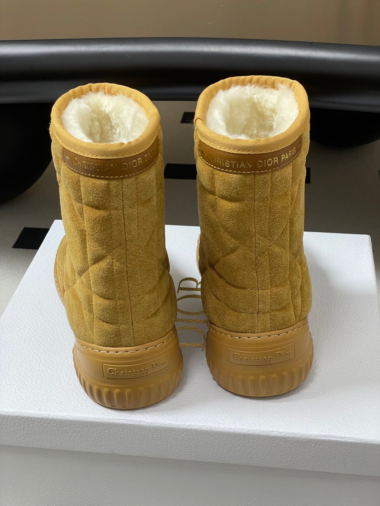 DIOR 25S FROST LOW ANKLE BOOTS IN GOLDEN BROWN SUEDE