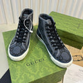 GUCCI Tennis 1977 High Top Sneaker  Black Grey Caro