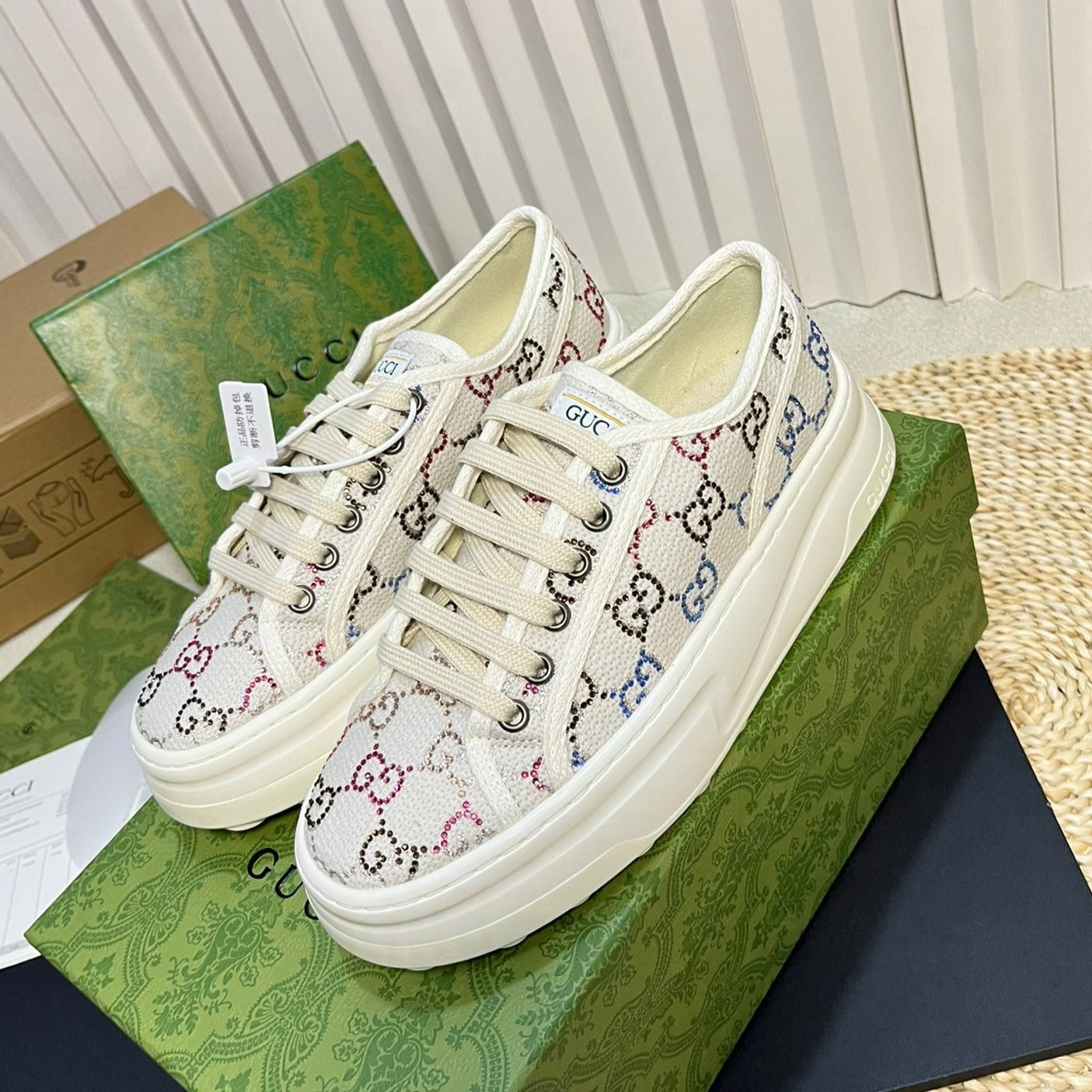 GUCCI Sneaker Tennis 1977 Trainer Beige Caro