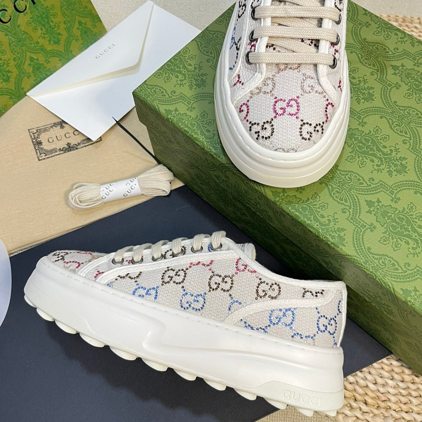 GUCCI Sneaker Tennis 1977 Trainer Beige Caro