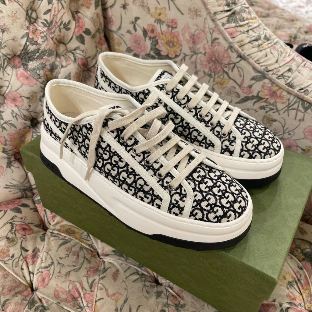 GUCCI Sneaker Tennis 1977 Trainer Black Caro