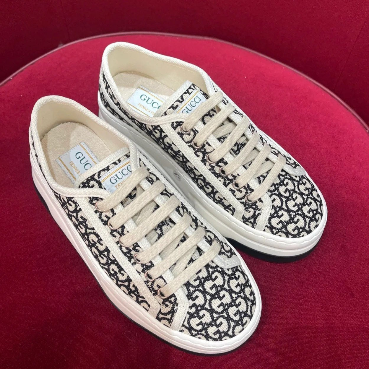 GUCCI Sneaker Tennis 1977 Trainer Black Caro