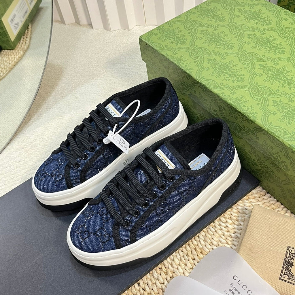GUCCI Sneaker Tennis 1977 Trainer Oxford Blue Black