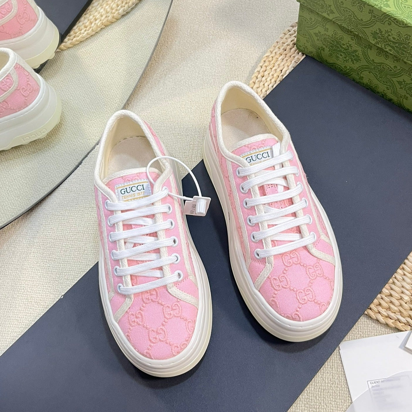 GUCCI Sneaker Tennis 1977 Trainer Pink Pastel