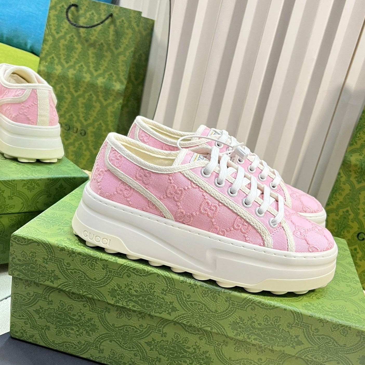 GUCCI Sneaker Tennis 1977 Trainer Pink Pastel
