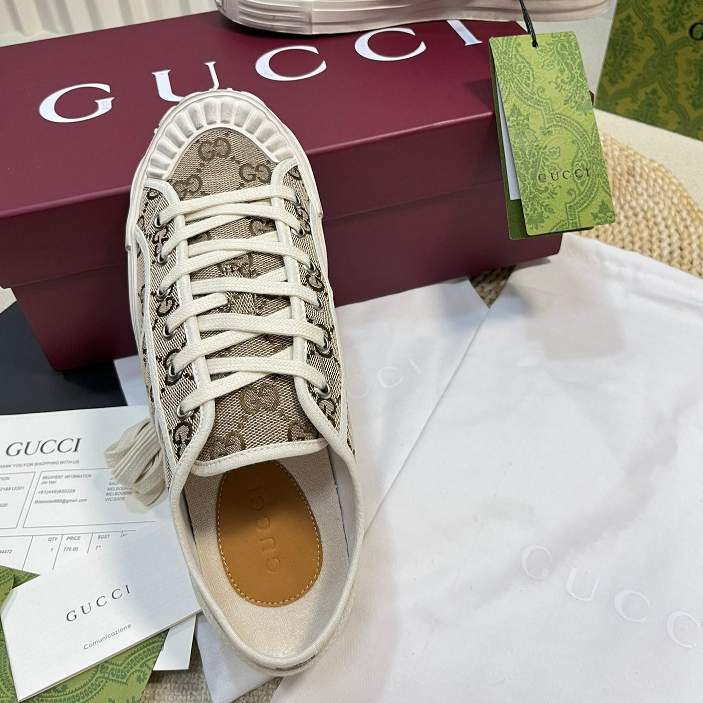 GUCCI Sneaker Julio Canvas  Sneakers Beige Caro