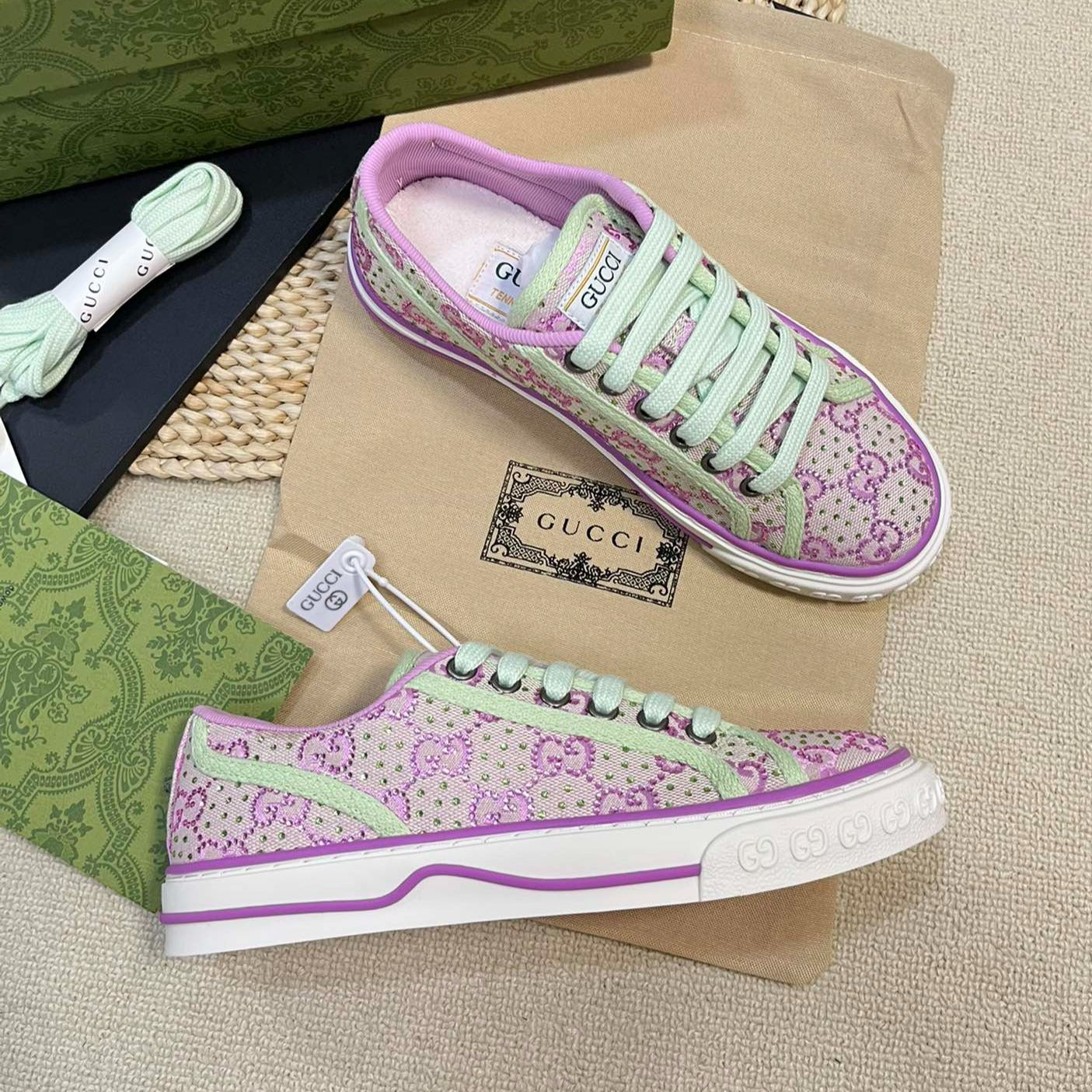 GUCCI Sneaker Tennis 1977 White Bright Purple