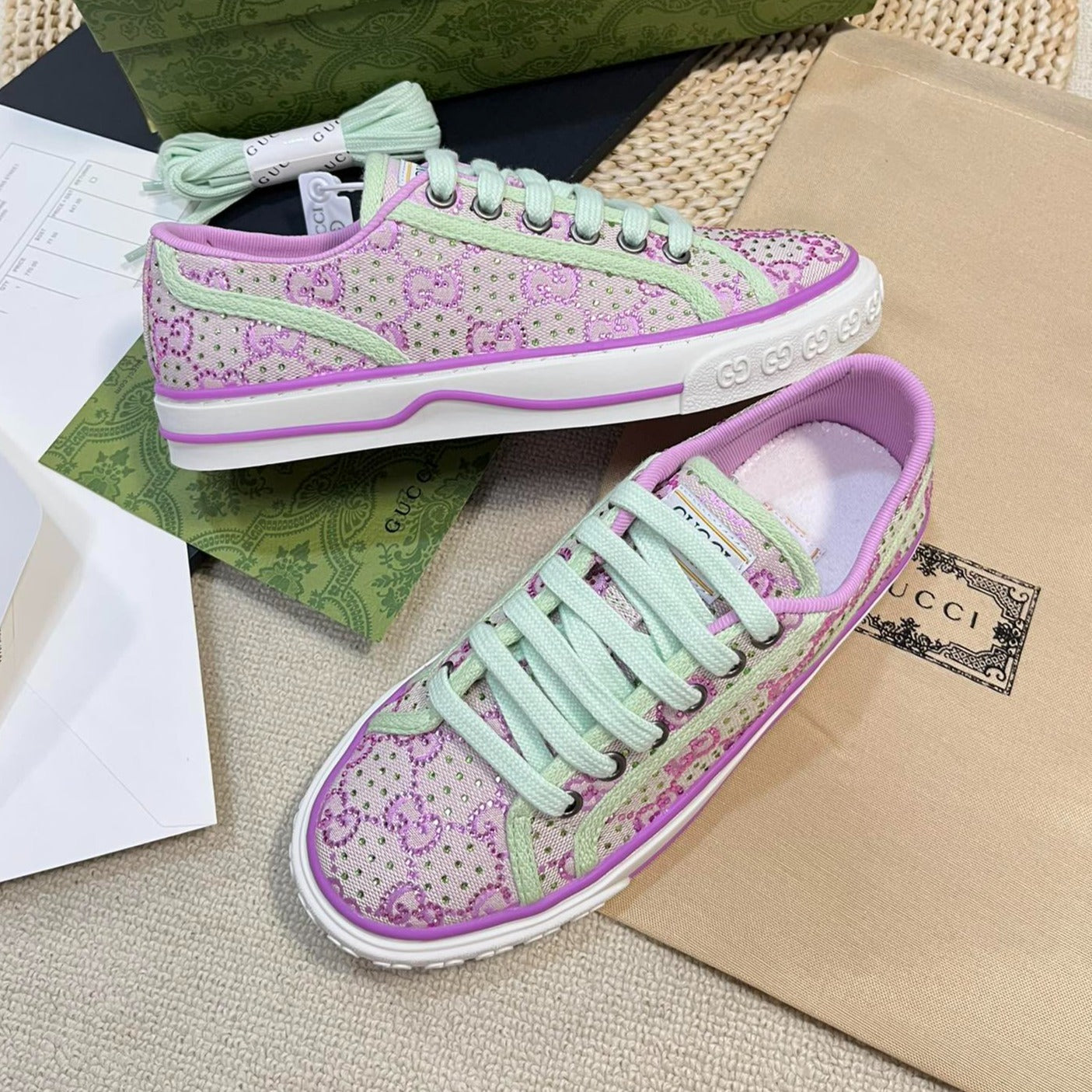 GUCCI Sneaker Tennis 1977 White Bright Purple