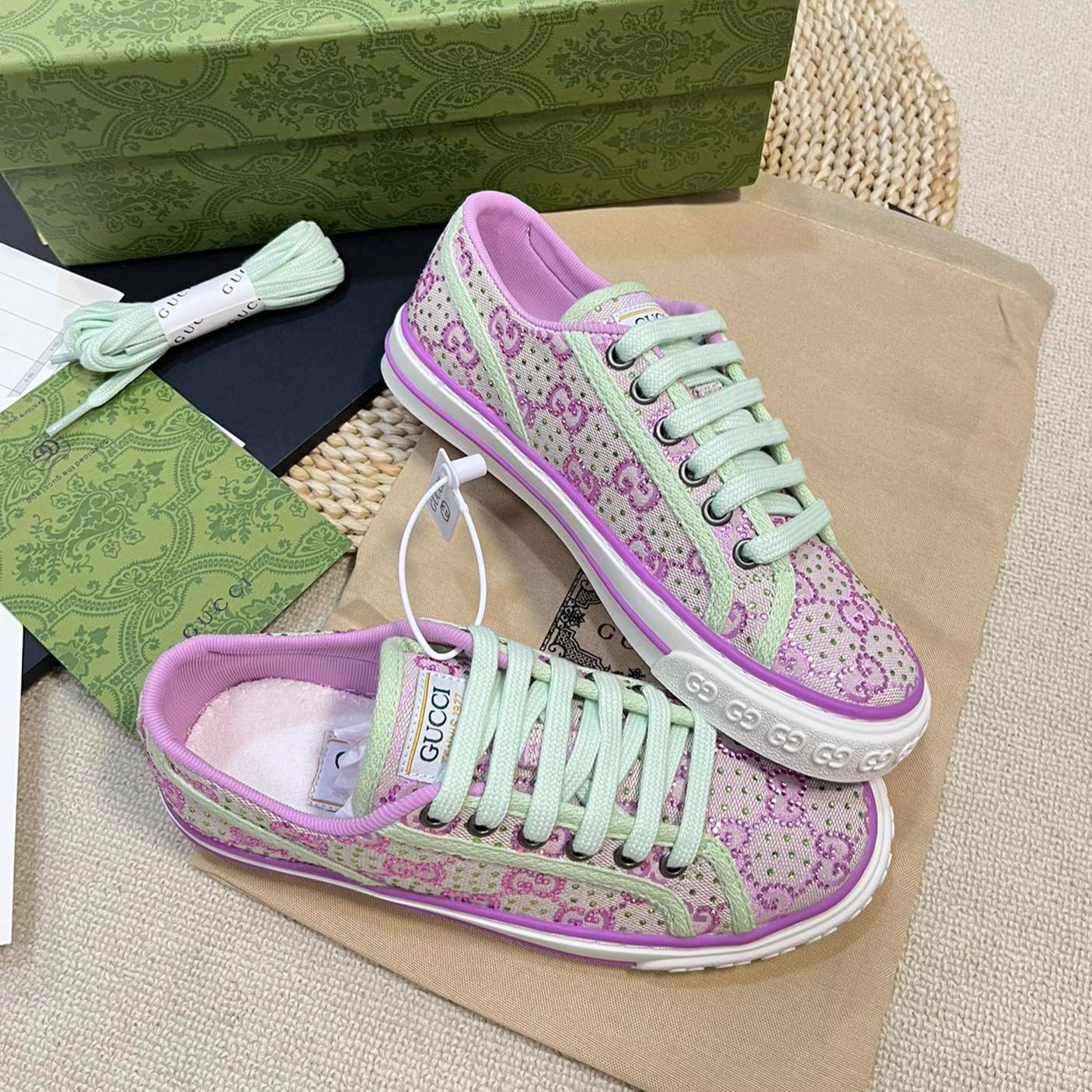 GUCCI Sneaker Tennis 1977 White Bright Purple