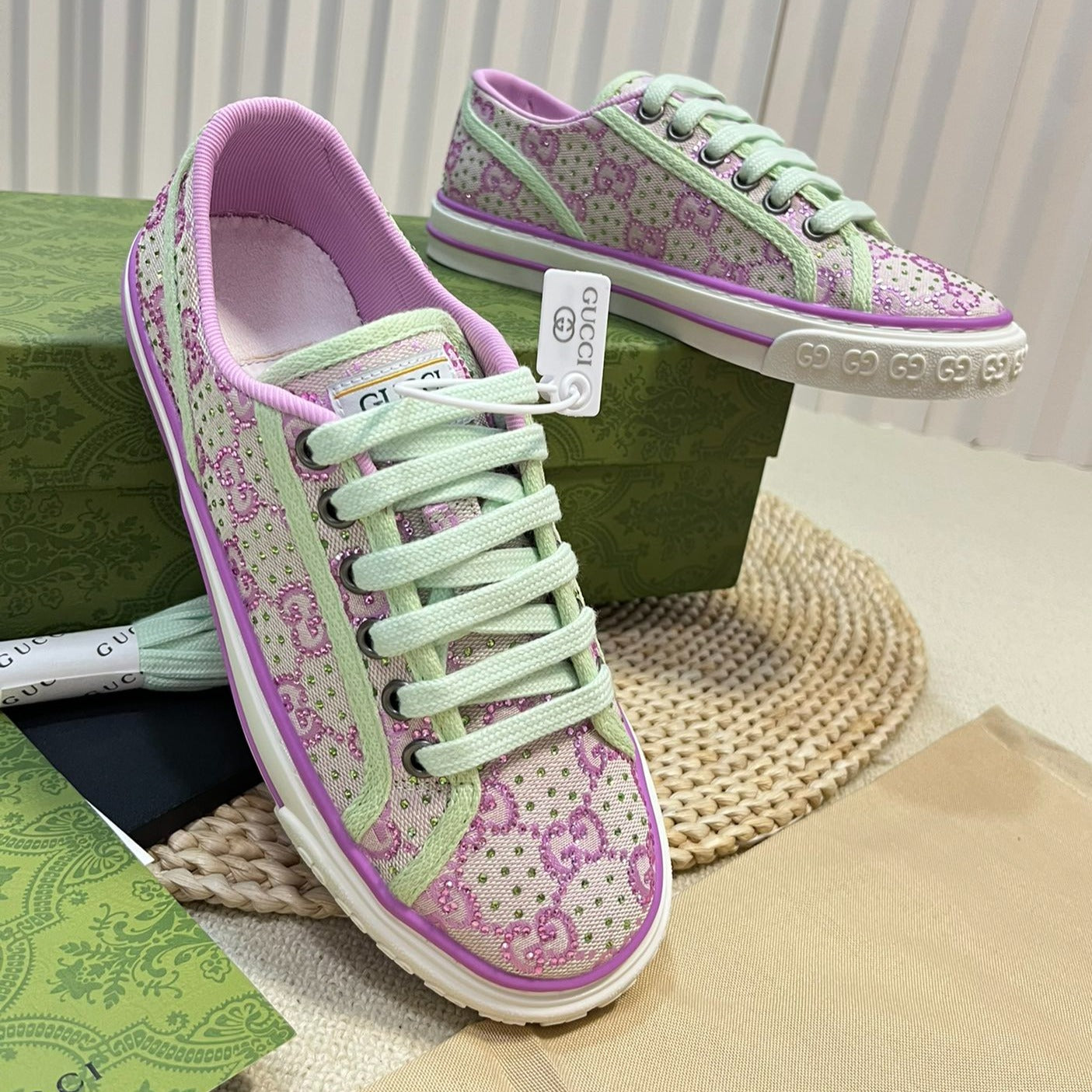 GUCCI Sneaker Tennis 1977 White Bright Purple