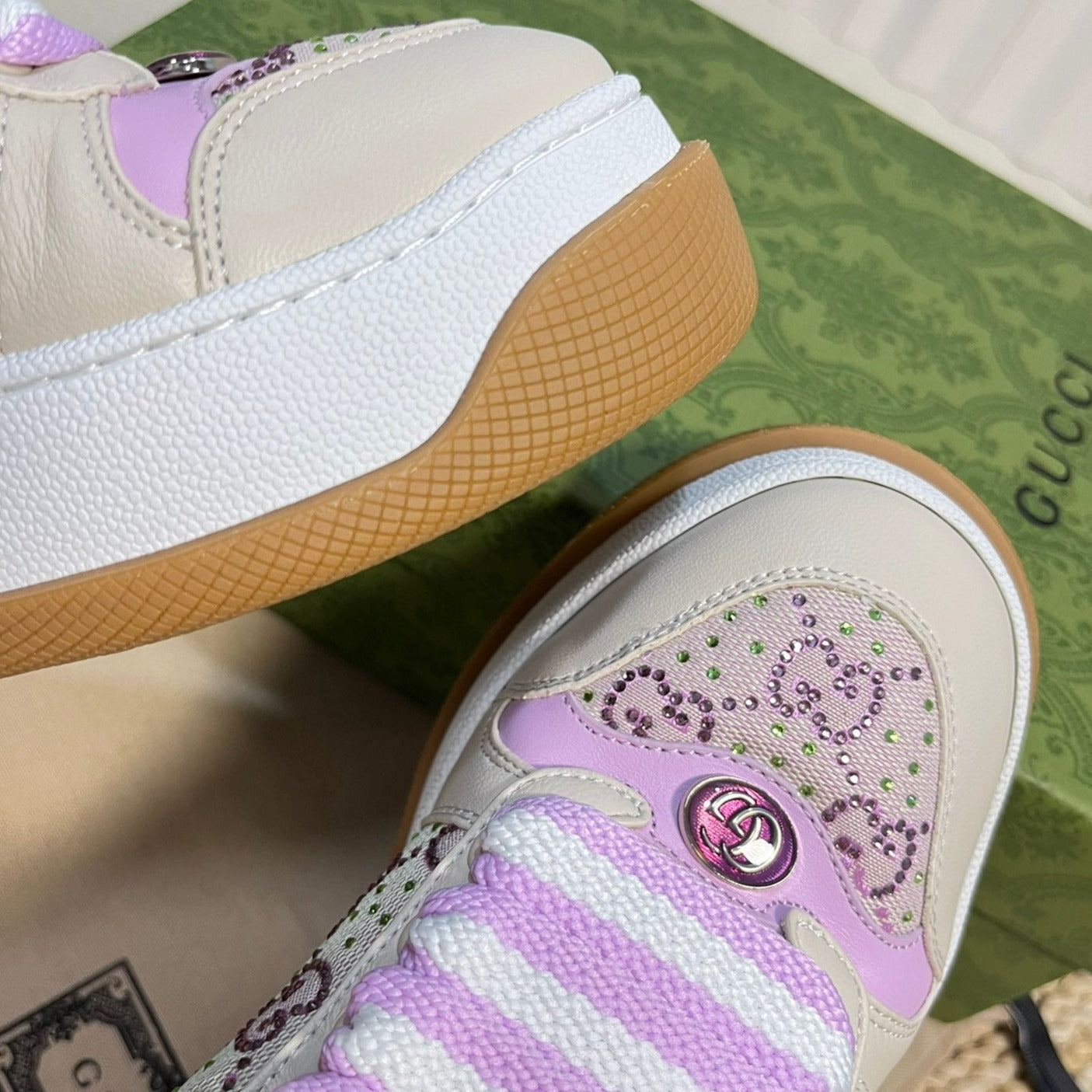 GUCCI Gucci Screener Sneaker White Sunset Purple