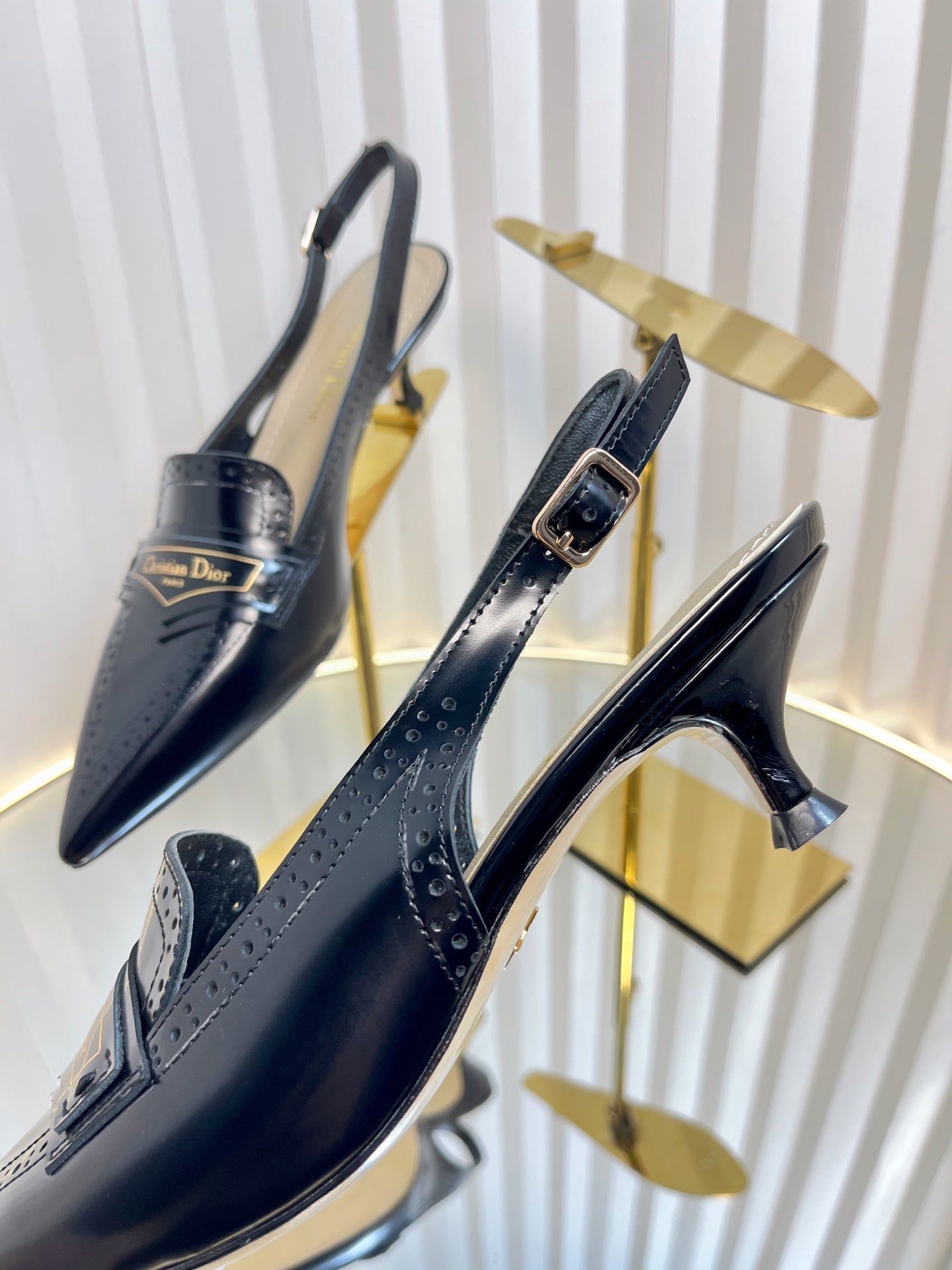 DIOR BOY SLINGBACK PUMP 35MM 25S IN BLACK CALFSKIN