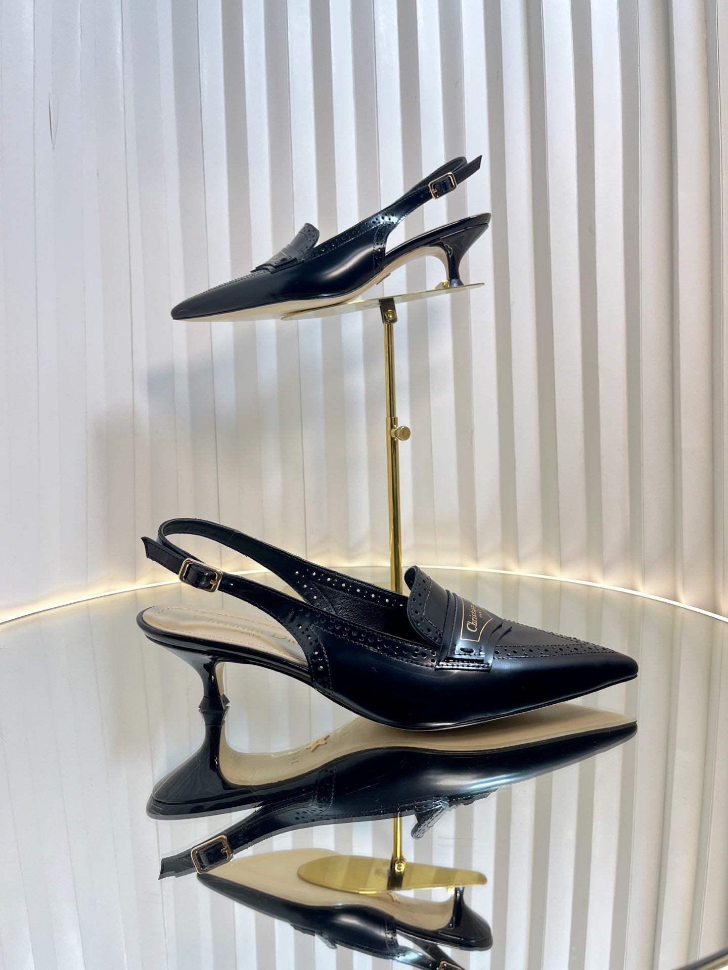 DIOR BOY SLINGBACK PUMP 35MM 25S IN BLACK CALFSKIN