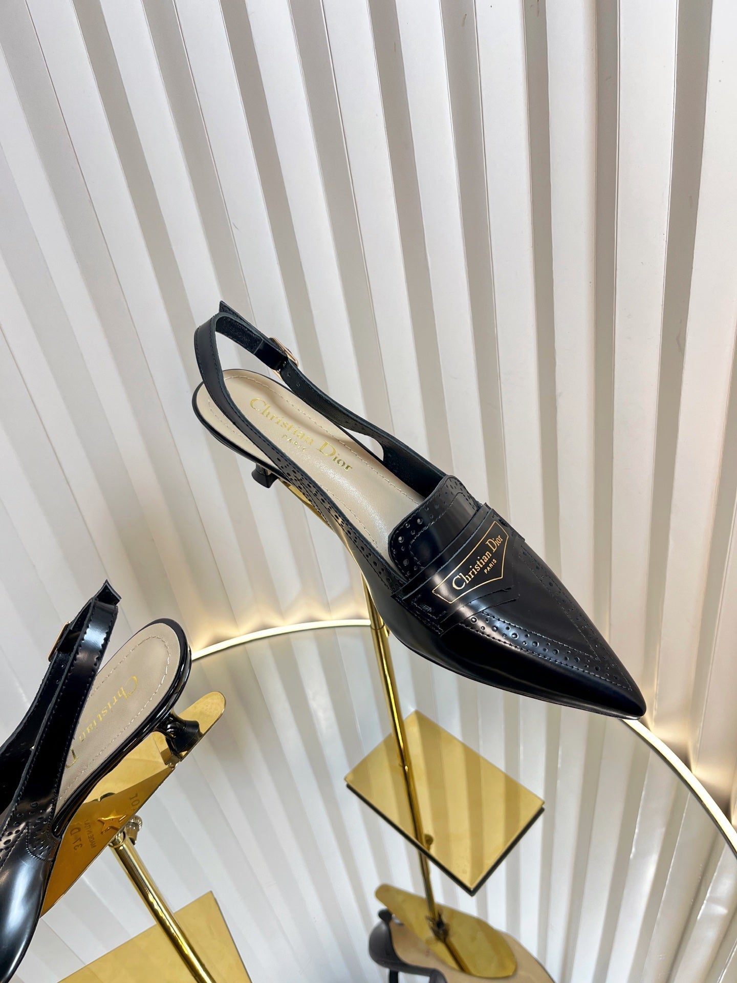 DIOR BOY SLINGBACK PUMP 35MM 25S IN BLACK CALFSKIN