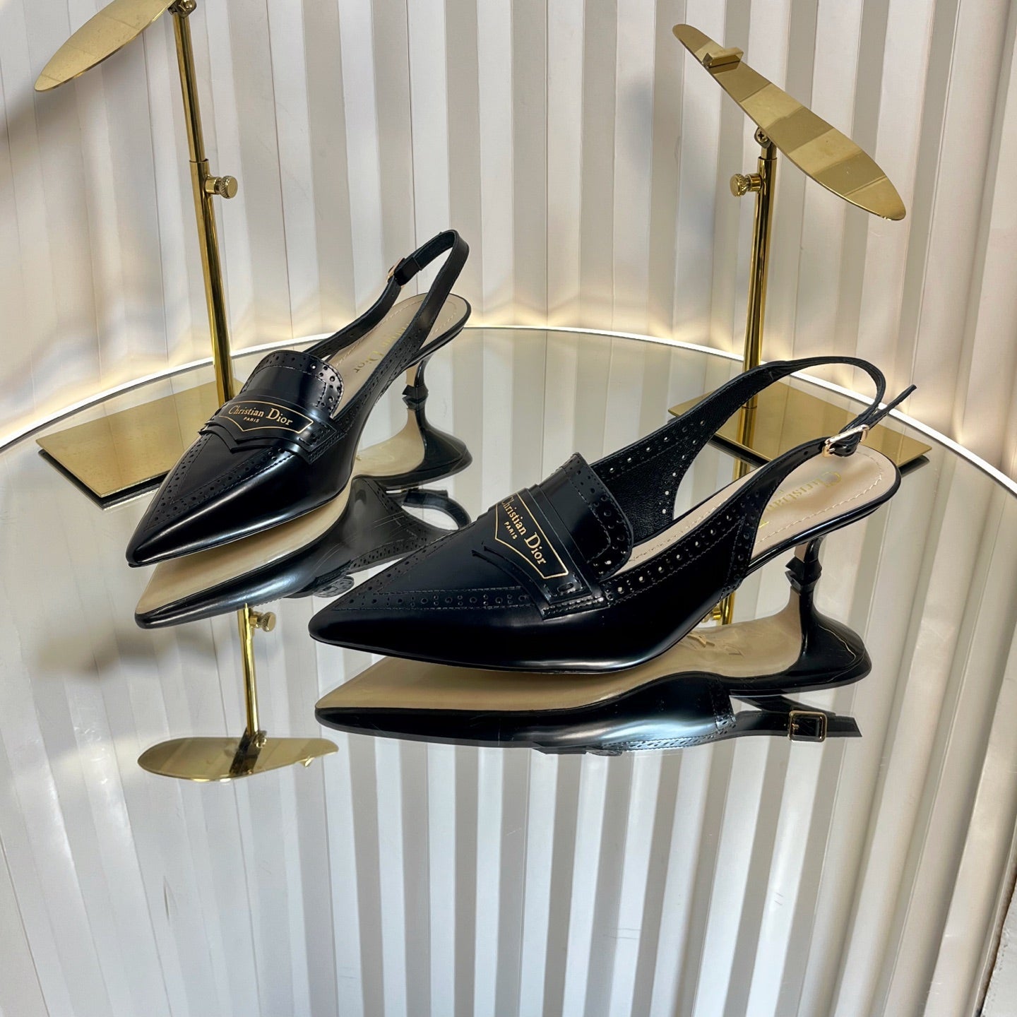 DIOR BOY SLINGBACK PUMP 35MM 25S IN BLACK CALFSKIN