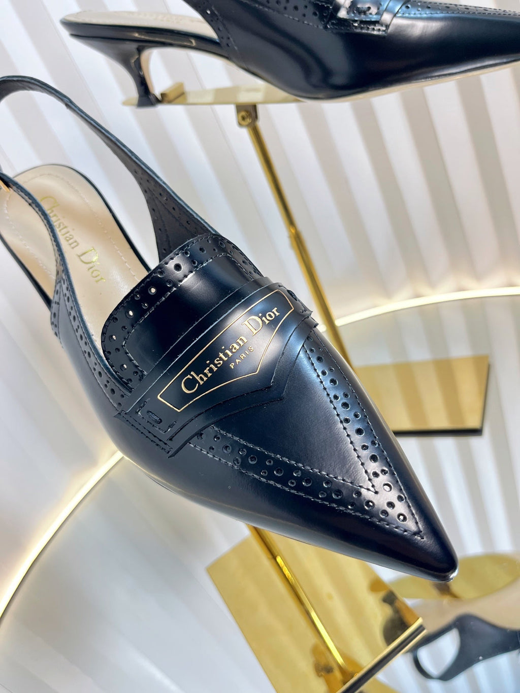 DIOR BOY SLINGBACK PUMP 35MM 25S IN BLACK CALFSKIN