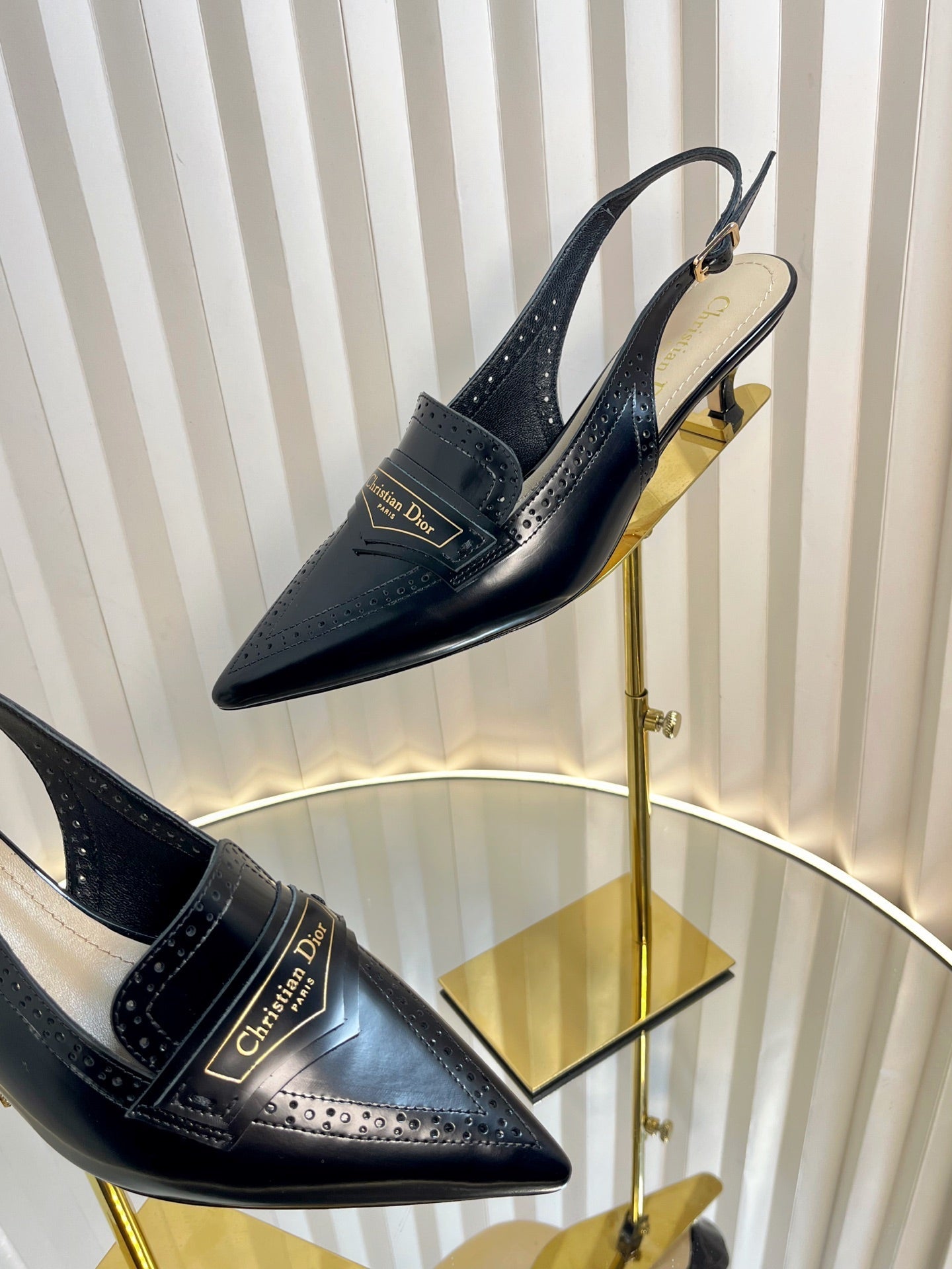 DIOR BOY SLINGBACK PUMP 35MM 25S IN BLACK CALFSKIN