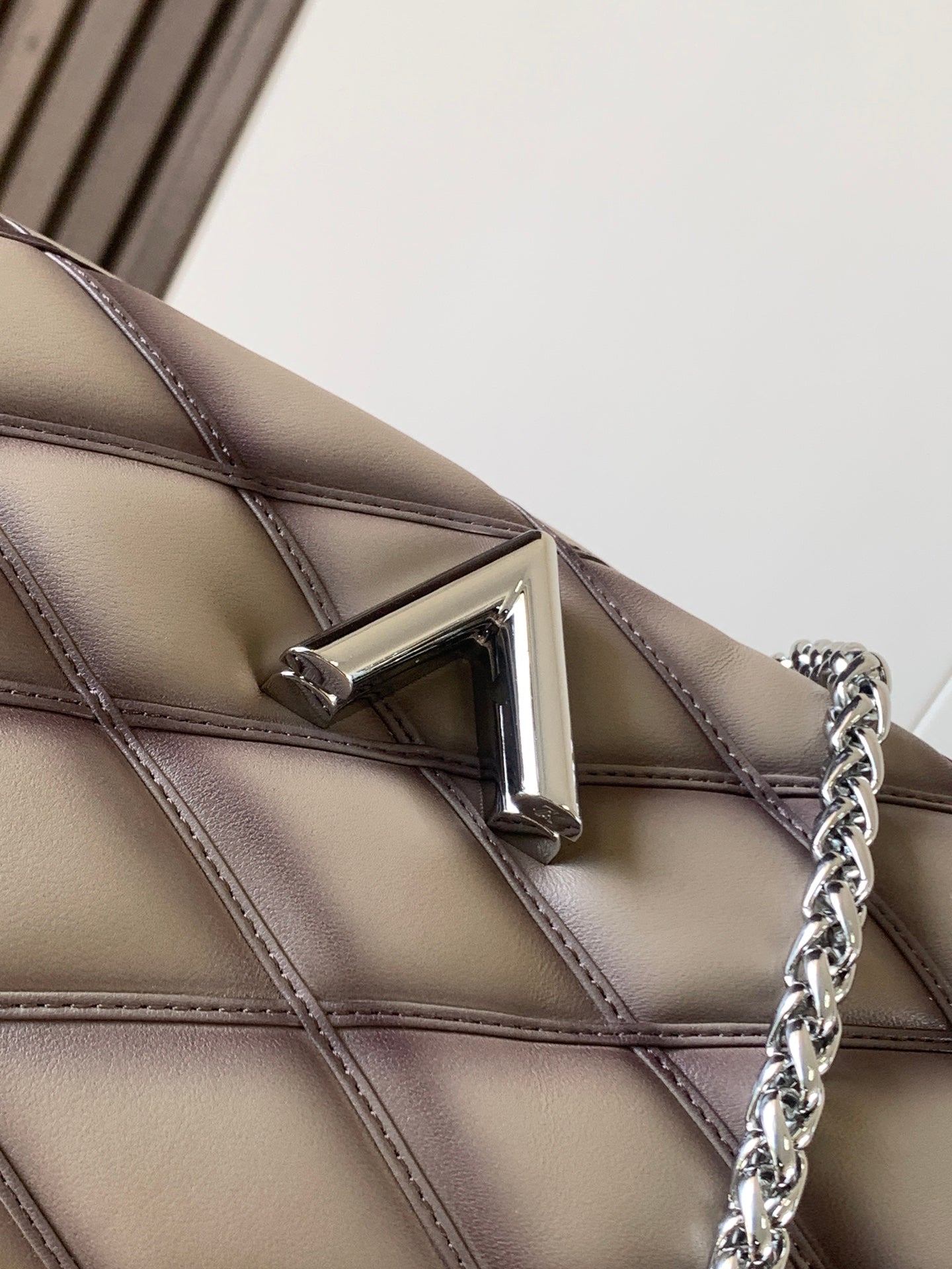 LOUIS VUITTON LV 25S GO-14 MM 23 IN BROWN QUILTED LAMBSKIN SILVER HARDWRE