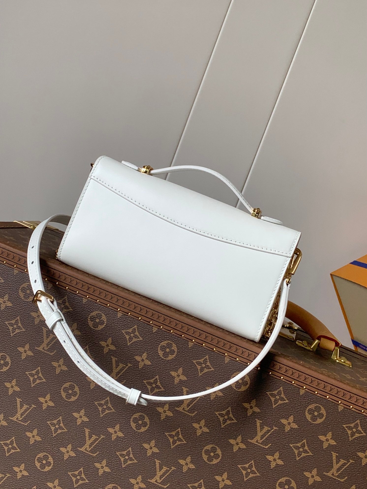 LOUIS VUITTON WALLET ON CHAIN CAPUCINES 23 IN WHITE SMOOTH CALFSKIN GOLD HARDWARE