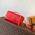 LOUIS VUITTON WALLET ON CHAIN CAPUCINES 23 IN RED SMOOTH CALFSKIN GOLD HARDWARE