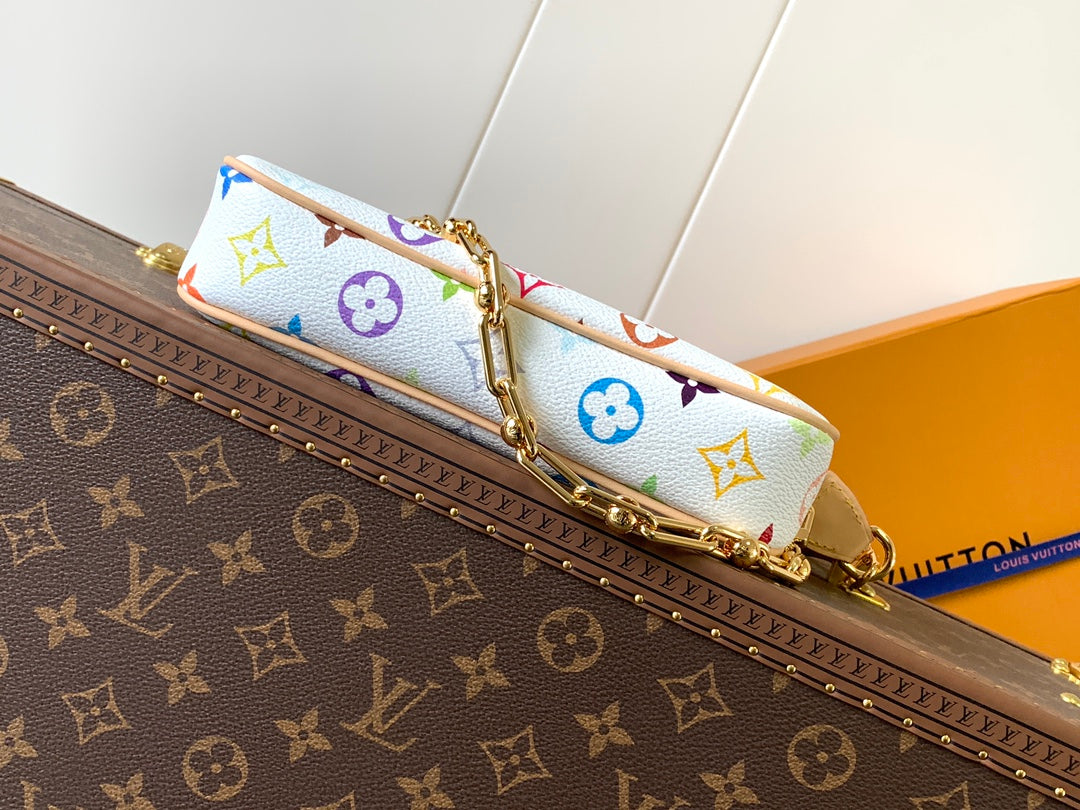 LOUIS VUITTON POCHETTE ACCESSOIRES BAG 22 IN MULTICOLOR MONOGRAM CANVAS AND COWHIDE