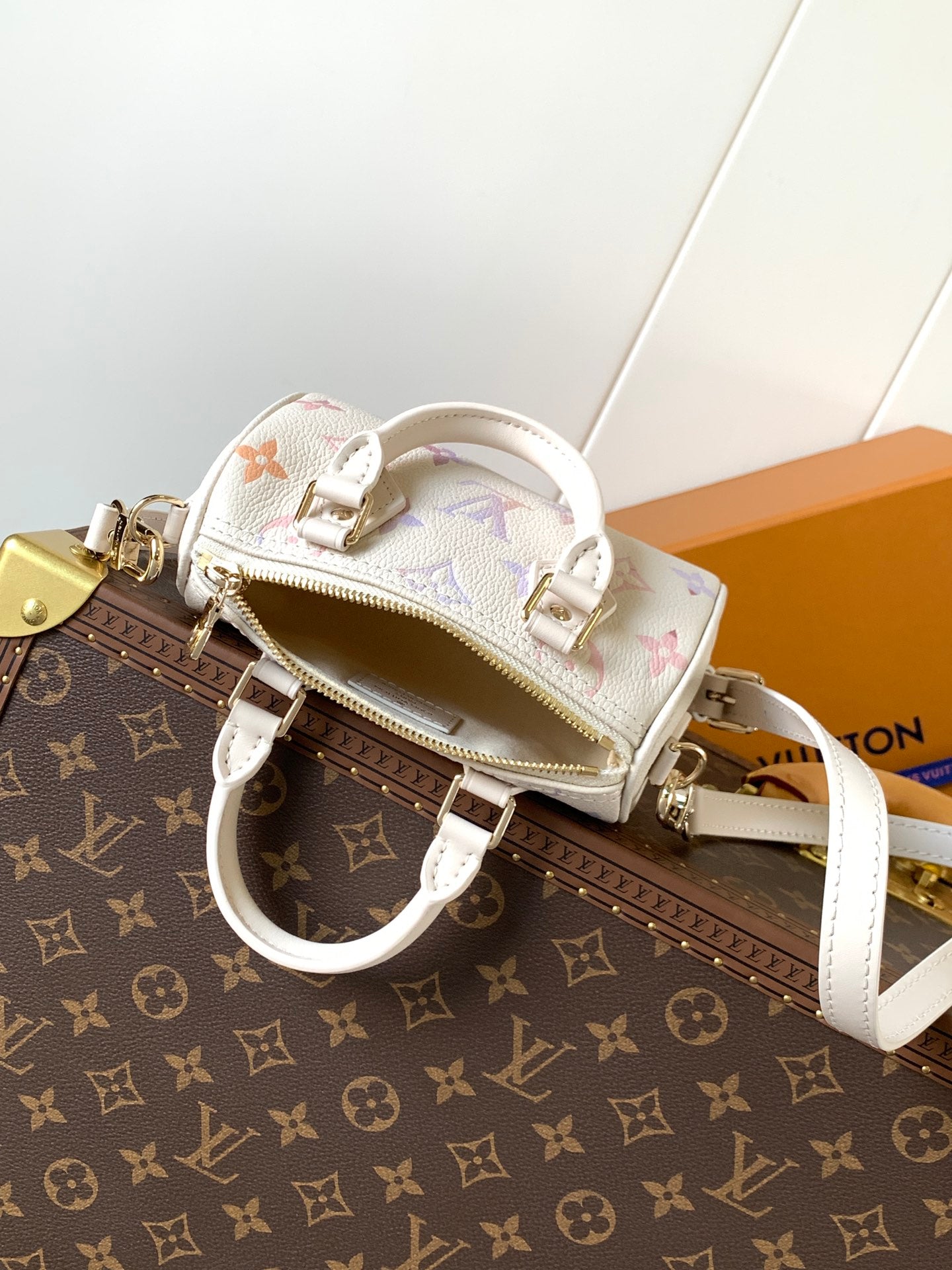 LOUIS VUITTON LV 25S NANO SPEEDY 16 IN BEIGE DREAM EMBOSSED TEXTURED CALFSKIN