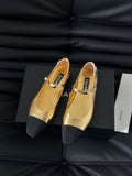 CHANEL MARY JANE GOLDEN MIX BLACK CALFSKIN