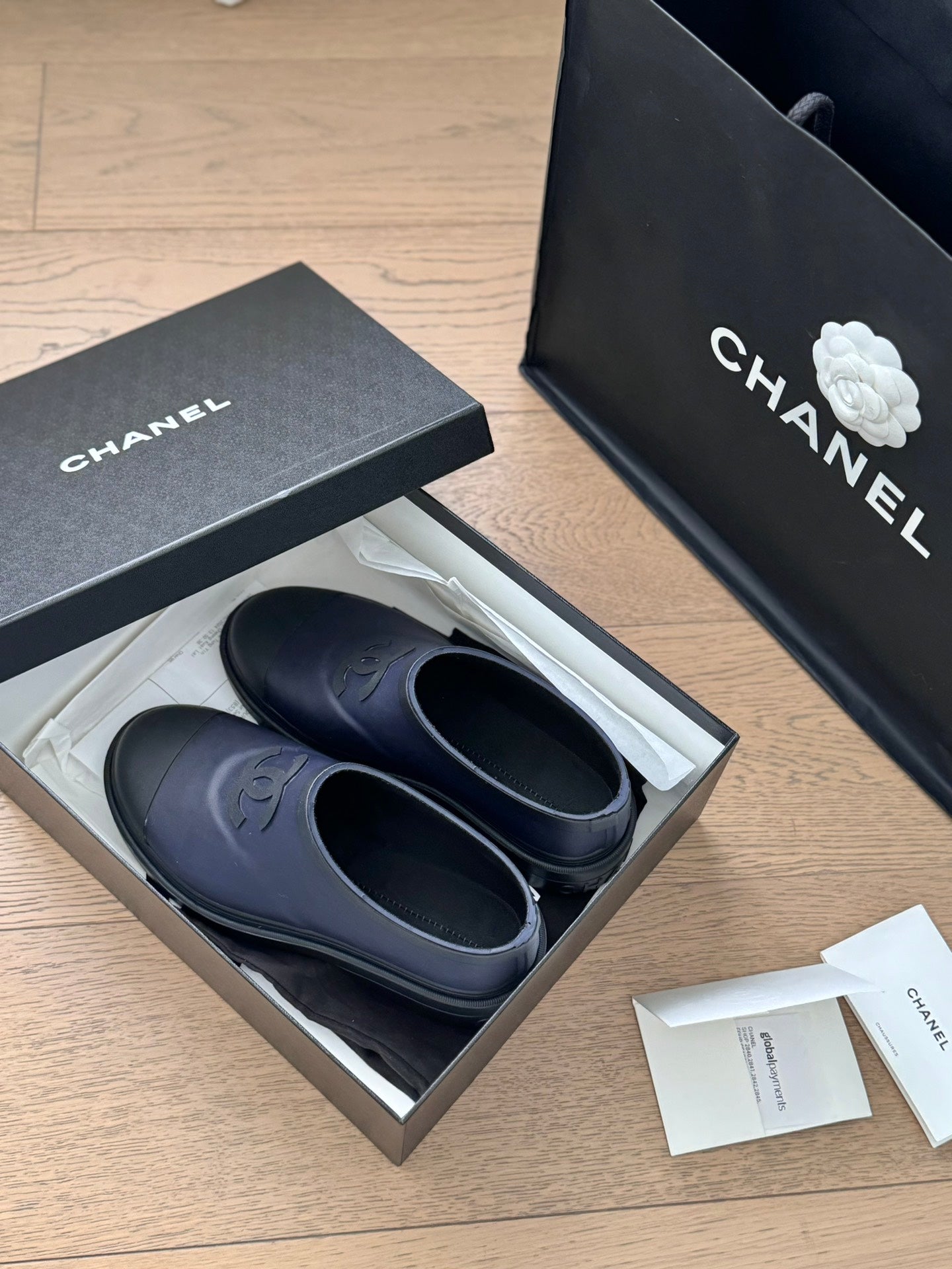 CHANEL SHORT BOOTS IN MID-NIGHT BLUE RUBBER