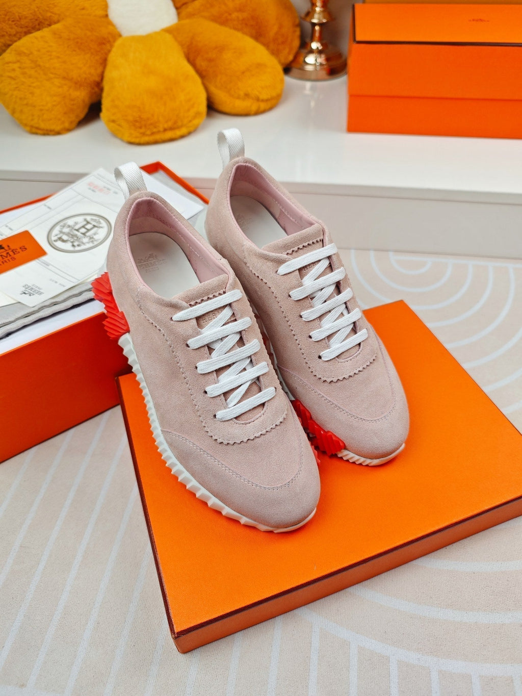 HERMES BOUNCING SNEAKERS LACE CALFSKIN
