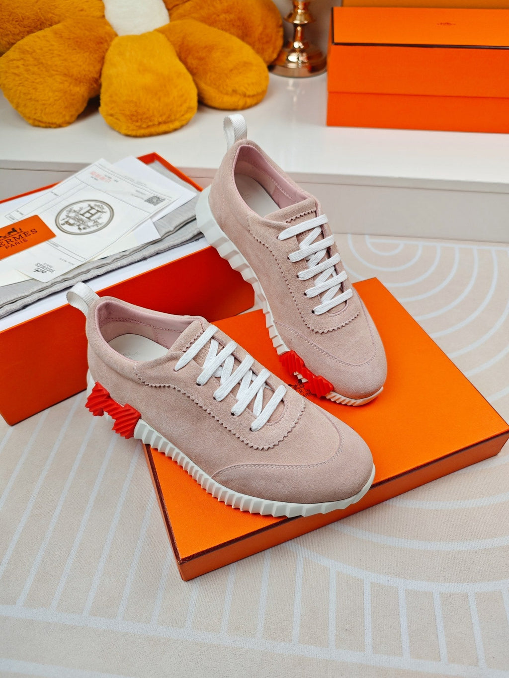 HERMES BOUNCING SNEAKERS LACE CALFSKIN