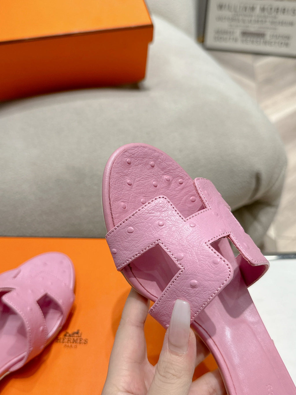 HERMES 0ASIS SANDAL LIGHT PINK CALFSKIN SPECIAL