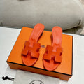 HERMES 0ASIS SANDAL BRIGHT ORANGE CALFSKIN CLASSIC