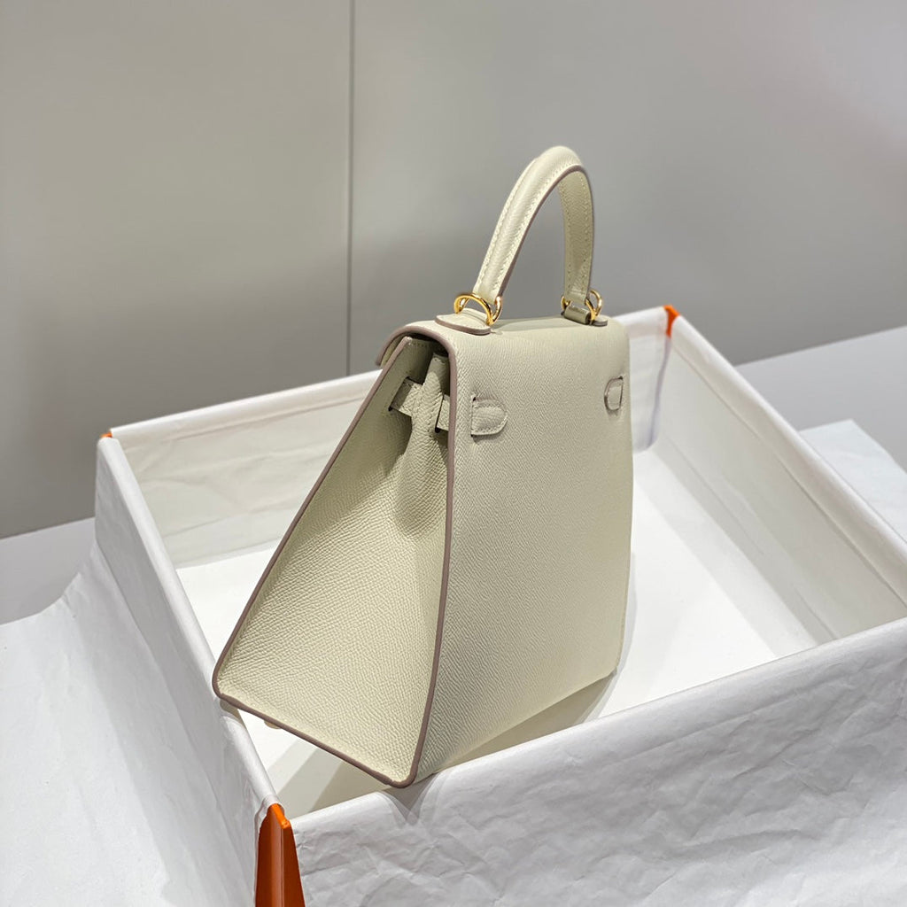 HERMES KELLY 25CM IN NATA EPSOM CALFSKIN GOLD HARDWARE