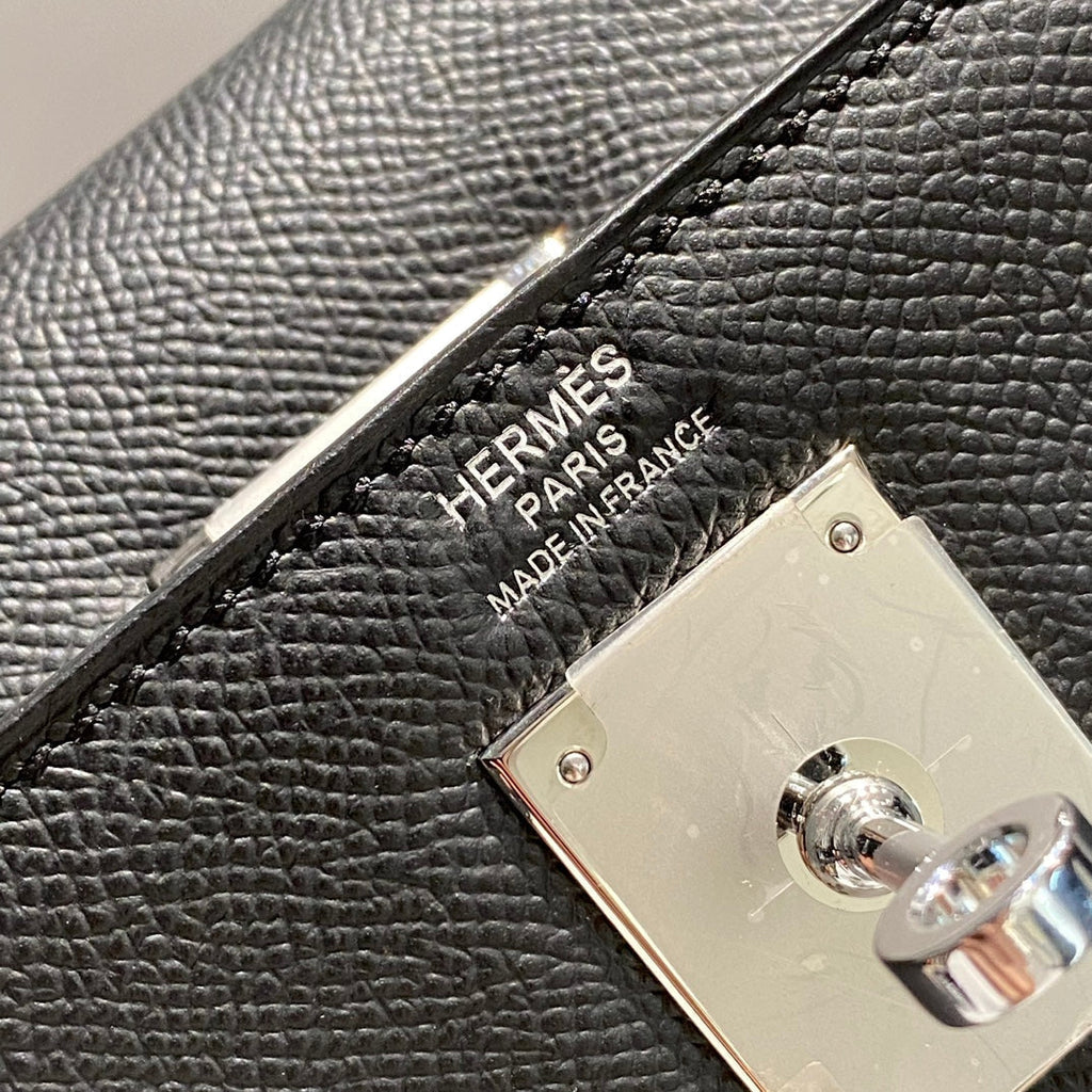 HERMES KELLY 32CM IN NOIR EPSOM CALFSKIN PALLADIUM HARDWARE