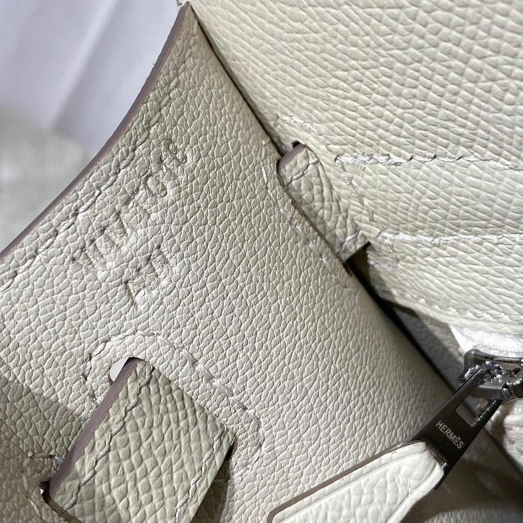 HERMES KELLY 28CM IN NATA EPSOM CALFSKIN SILVER HARDWARE