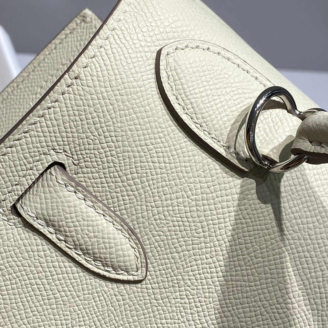 HERMES KELLY 28CM IN NATA EPSOM CALFSKIN SILVER HARDWARE