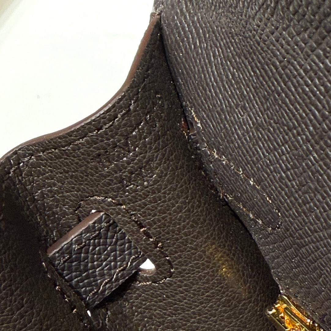 HERMES KELLY 25CM IN EBENE EPSOM CALFSKIN GOLD HARDWARE