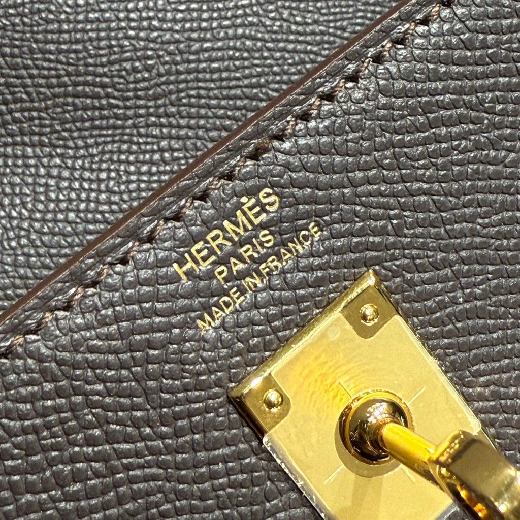 HERMES KELLY 25CM IN EBENE EPSOM CALFSKIN GOLD HARDWARE