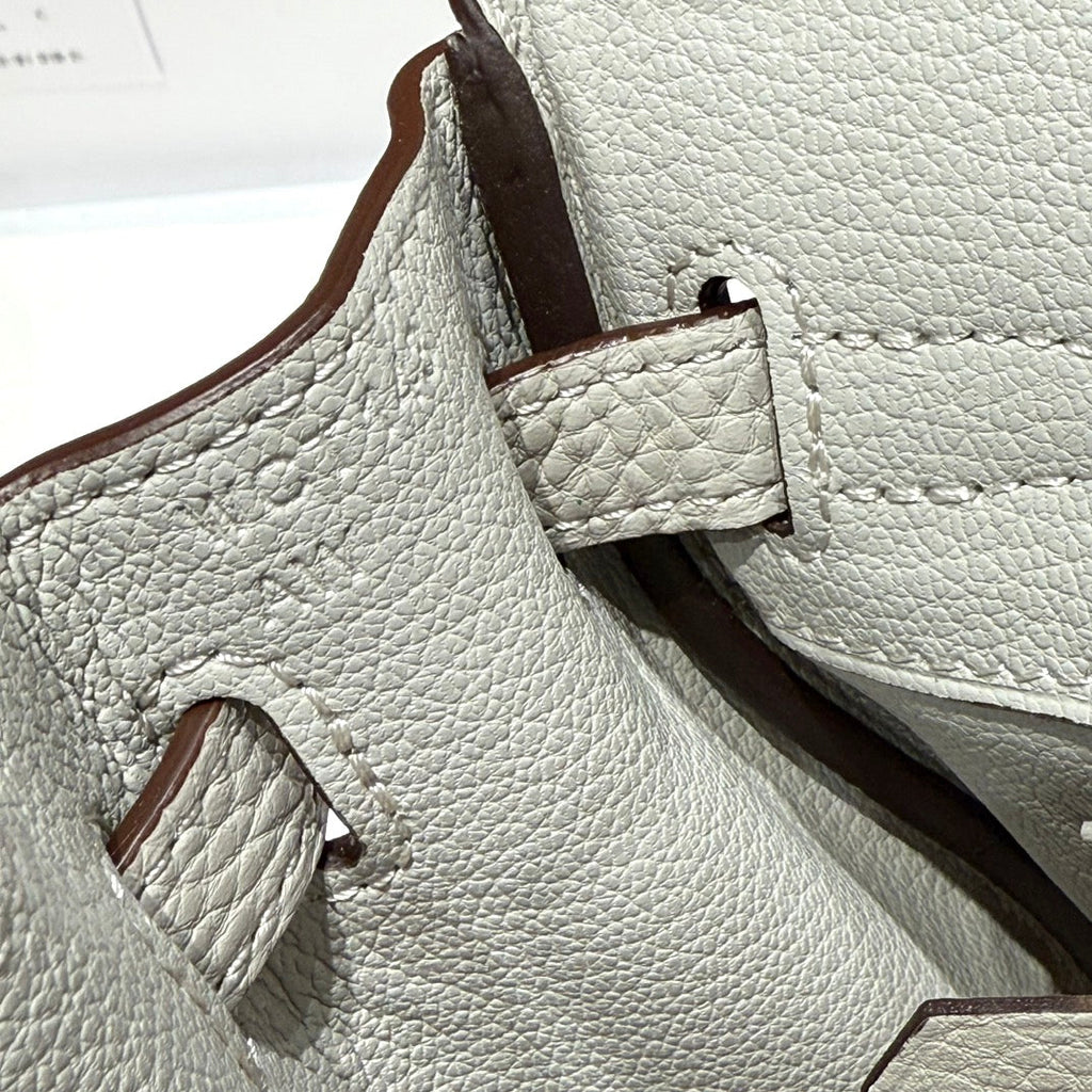 HERMES BIRKIN 25CM IN CREAM TOGO LEATHER SILVER HARDWARE