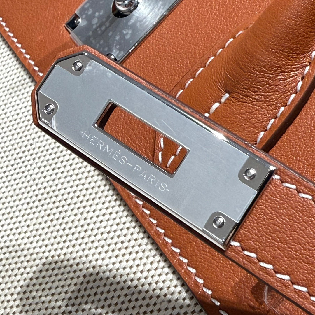 HERMES BIRKIN 30CM IN VEAU BARENIA SWIFT CALFSKIN ERCU TOILE CANVAS