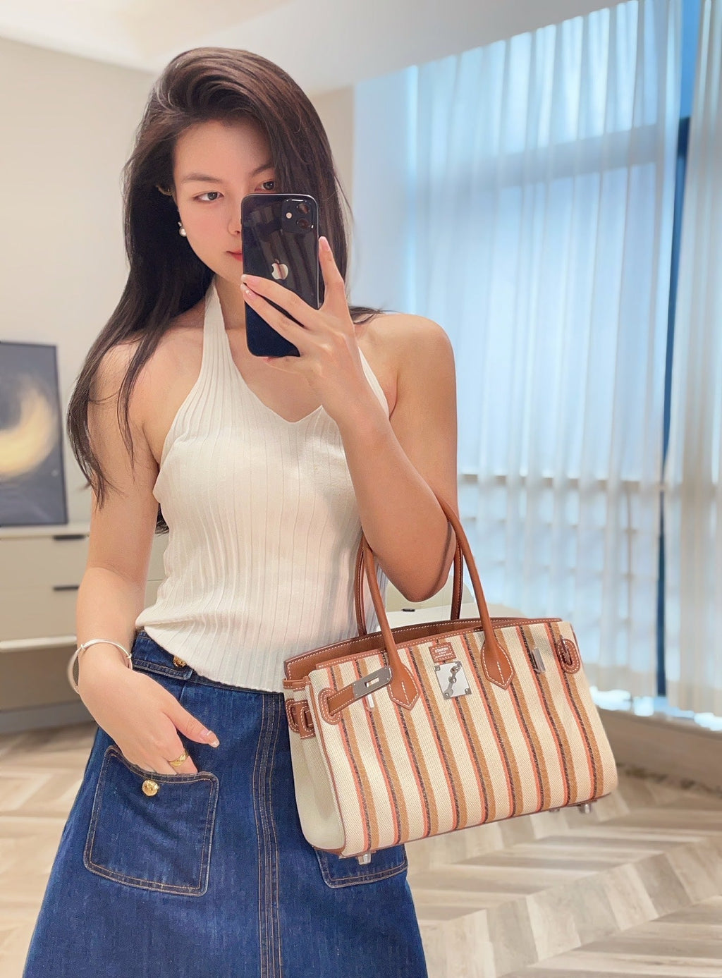 HERMES BIRKIN SHOULDER 29 IN GOLD CALFSKIN ÉCRU/BEIGE/FAUVE/ROSE POP/NOIR EMBROIDERY CANVAS