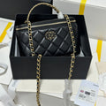 CHANEL 18 CLUTCH BAG IN BLACK CALFSKIN GOLD HARDWARE