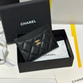 CHANEL QUILTED CLASSIC CARD HOLDER 11 IN BLACK CAVIAR SKIN