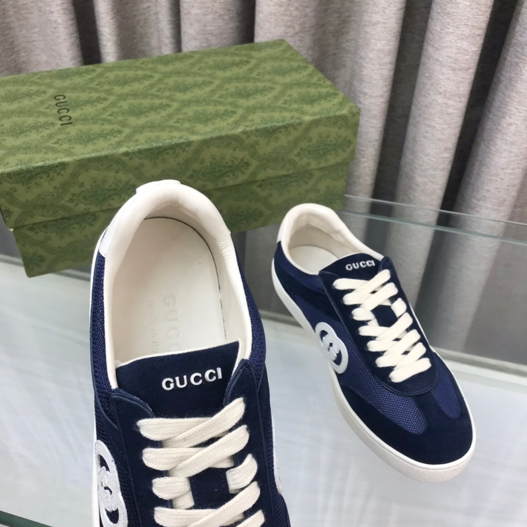 GUCCI INTERLOCKING G SNEAKER DENIM BLUE SUEDE